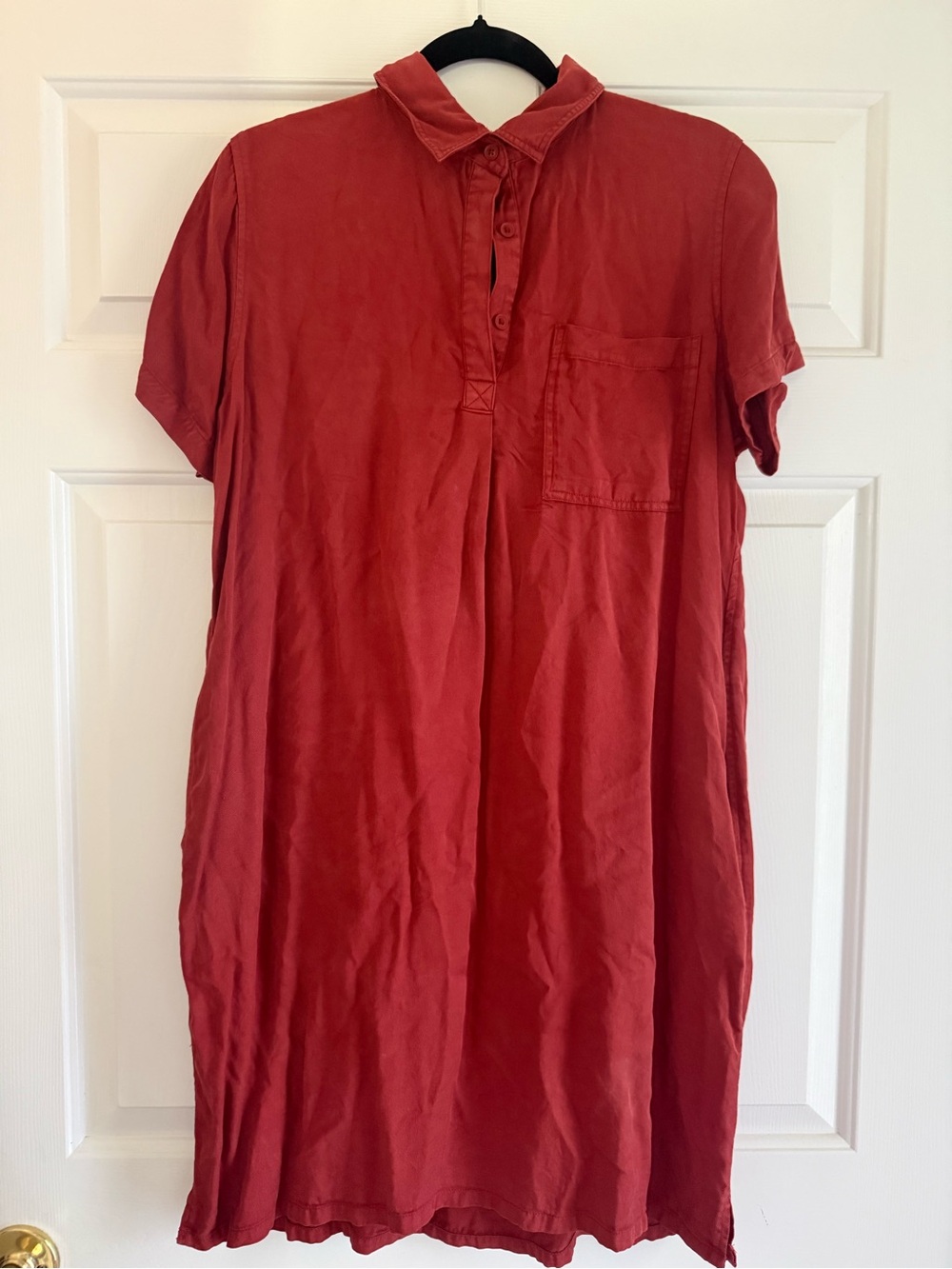 GAP Rust Red Button-Up Shirt Dress